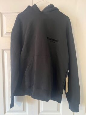 Essentials Men’s Black Crewneck Hoodie